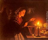 A Market Scene By Candlelight